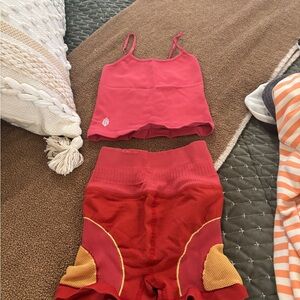 FP Movement by Free People Red and Orange Active Set